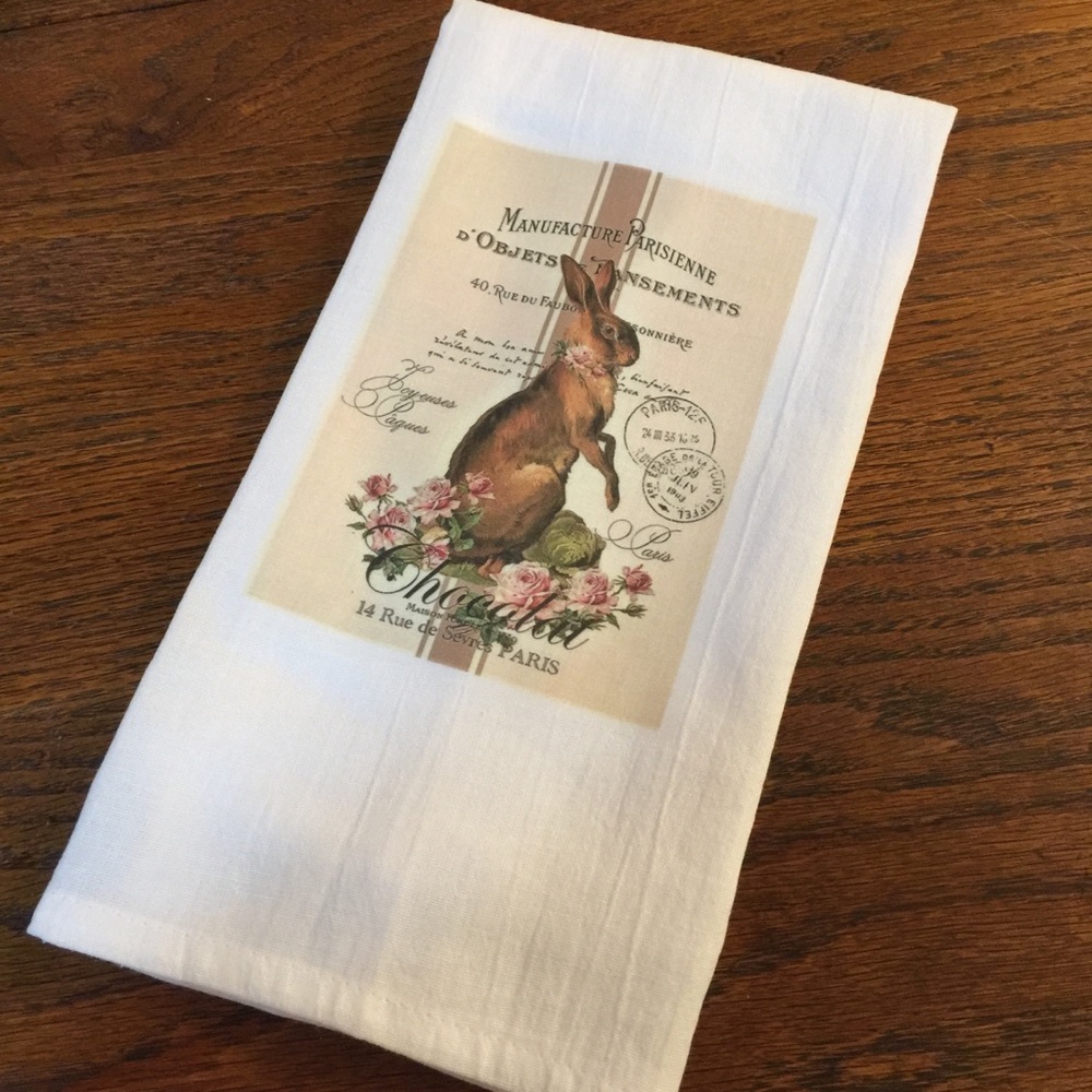 Bunny Tea Towel- Vintage French